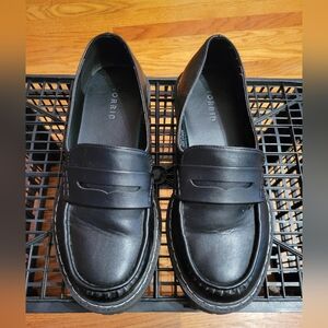 Black Faux Leather Chunky Loafer WW